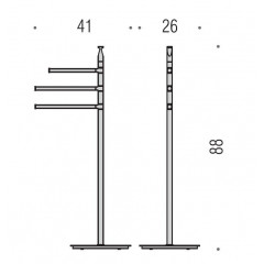 Colombo Planets Стойка с полотенцедержателями 88 см, цвет: хром
