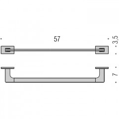 Colombo Look Полотенцедержатель 57см, цвет: белый матовый