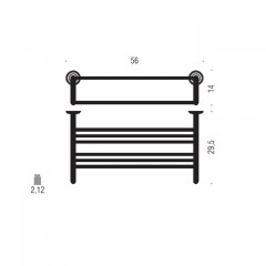 Colombo Hermitage Полотенцедержатель большой, 56х14см, цвет: хром
