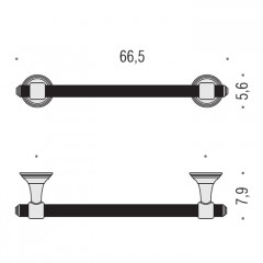 Colombo Hermitage Полотенцедержатель 66см, цвет: PVD золото
