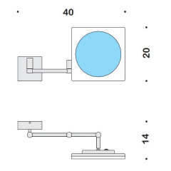 Colombo Complementi Зеркало косметическое, подвесное, х3, подсветка, цвет: хром