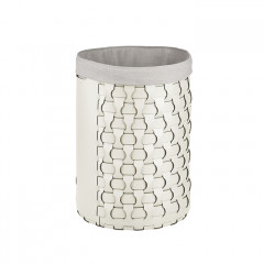 ADJ Круглая корзина для белья Dubai, D40xH57 см., цвет: белый/панна котта
