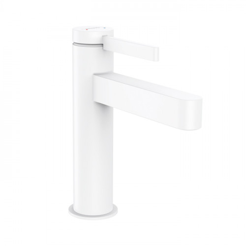Hansgrohe Finoris Смеситель для раковины, однорычажный, 110 со сливным клапаном Push-Open, цвет: матовый белый
