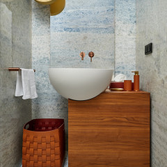 ADJ Корзинка Bottega, 35x40xH30 см., цвет: коньяк/бордо