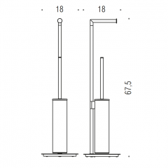 Colombo Mini Стойка напольная с держателем т/б, ерш H61,5cм D18cм , цвет: хром