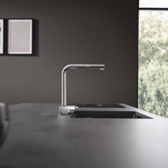 Hansgrohe Aquno Select M81 Смеситель для кухни, 1 отв., с вытяжным душем, sBox, цвет: хром