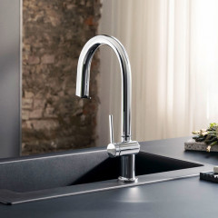 Hansgrohe Aqittura Смеситель для кухни, 1 отв., с вытяжным изливом 1jet и функцией фильтрации, цвет: хром