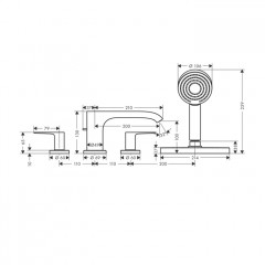 Hansgrohe Vivenis Смеситель на край ванны, на 4 отверстия, с sBox, цвет: матовый белый