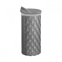 ADJ Bottega Круглая корзина для белья, D33x68 см., цвет: серый/черный