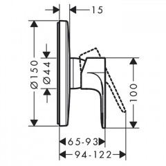 Hansgrohe Rebris E Смеситель для душа, встраиваемый, цвет: чёрный матовый
