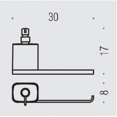 Colombo Time Дозатор для жидкого мыла с держателем туалетной бумаги, подвесной, цвет: хром/матовое стекло