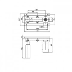 Bossini Nobu Встраиваемая часть монорычажного смесителя из стены Nobu с подключением к горячей-холодной воде