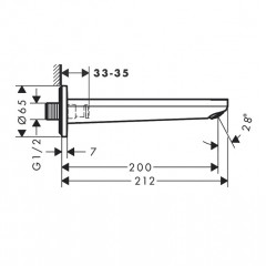 Hansgrohe Rebris S Излив на ванну, цвет: хром