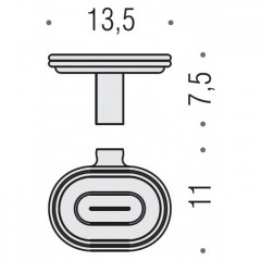Colombo Luna Мыльница подвесная, цвет: хром/матовое стекло