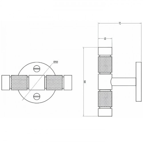 Bertocci Officina 01 Крючок, двойной, цвет: никель матовый