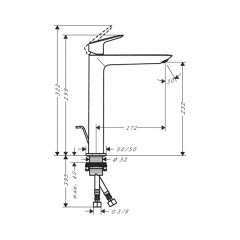 Hansgrohe Logis Смеситель для раковины, однорычажный, 240 Fine, со сливным гарнитуром, цвет: матовый черный