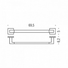 Colombo Basic Q Полотенцедержатель 69.5см, цвет: черный матовый