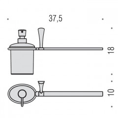 Colombo Land Полотенцедержатель 37.5 см с дозатором, SX, цвет: хром/матовое стекло