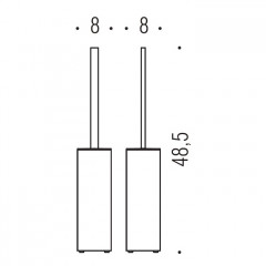 Colombo Look Туалетный ершик, напольный, цвет: PVD графит матовый