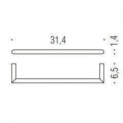 Colombo Mini Полотенцедержатель 31cм, цвет: PVD графит матовый
