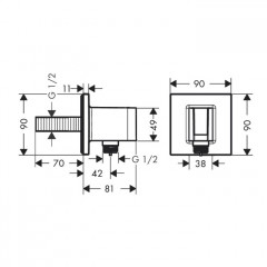 Hansgrohe FixFit E Шланговое подключение с держателем для душа, цвет: шлифованная бронза