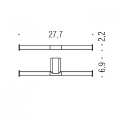 Colombo Mini Держатель т/б двойной , цвет: PVD нержавеющая сталь