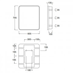 Azzurra ANFIBIO Зеркало в керамической основе с полками, цвет белый