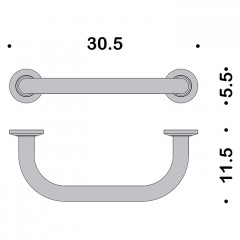 Colombo Units Поручень для ванны 30см, цвет: хром