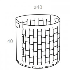 Colombo Adj Круглая корзина Bottega D40хH40см., напольная, цвет: бордо/коньяк