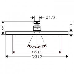 Hansgrohe Croma Верхний душ 28см., потолочный/настенный, цвет: белый матовый