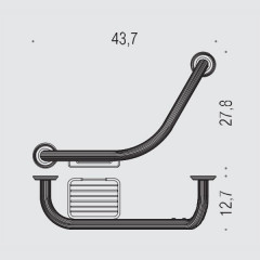 Colombo Hermitage Поручень для ванны с мыльницей, цвет: хром