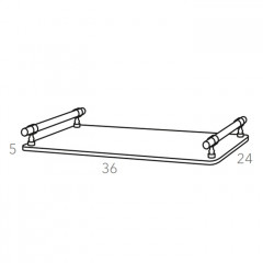 ADJ Поднос Linfinito, 36x24xH5 см., цвет: устричный/пепельная роза, фурнитура графит