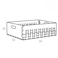ADJ Корзинка Bottega, 60x50xH20 см., цвет: коньяк/бордо