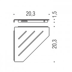 Colombo Angolari Полка для ванной 20х20см, угловая, цвет: хром