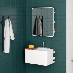 Azzurra ANFIBIO Зеркало в керамической основе с полками, цвет белый