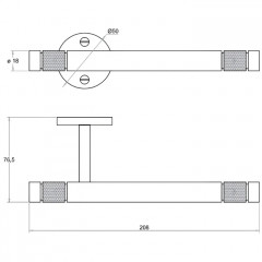 Bertocci Officina 01 Держатель т/б, правый, подвесной, цвет: никель матовый
