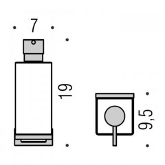 Colombo Look Дозатор для жидкого мыла, подвесной, цвет: PVD графит матовый/матовое стекло