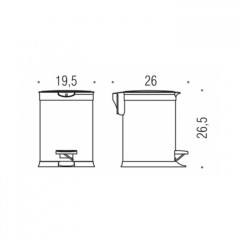 Colombo Complementi Ведро для мусора, 3л, с крышкой и педалью, цвет: сталь/чёрный
