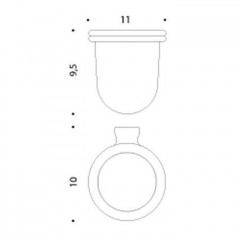 Colombo Luna Стакан подвесной, цвет: хром/матовое стекло