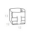 ADJ Корзинка Mini Bottega, 12x12xH13 см., цвет: панна котта/белый
