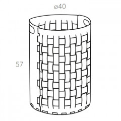 ADJ Круглая корзина для белья Dubai, D40xH57 см., цвет: черный/серый
