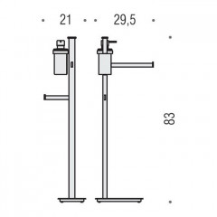 Colombo Units Стойка с аксессуарами, SX, держатель для т/б, дозатор для мыла, цвет: хром
