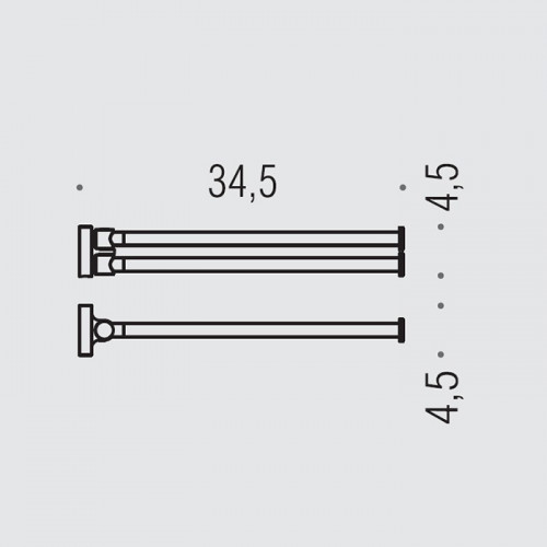 Colombo Plus Полотенцедержатель 34.5см, двойной, цвет: PVD Vintage