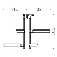 Colombo Isole Piantane штанга с 2 полочками, цвет: хром