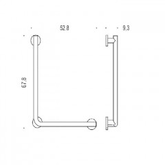 Colombo Complementi Поручень для инвалидов, угол 90 градусов, с держателем для т/б., цвет: хром