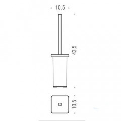 Colombo Over Туалетный ерш, напольный, цвет: матовая сталь/матовое стекло