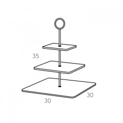 ADJ Сервировочная стойка 30x30xH35см., ручка круглая, цвет: горчица/фурнитура золото