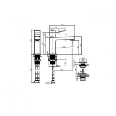 BOSSINI Aki Line Смеситель для раковины AKI-M с донным клапаном 1/4 и гибкая подводка из нерж. стали 3/8., цвет хром