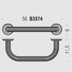 Colombo Hermitage Поручень для ванны, 56см, цвет: PVD золото