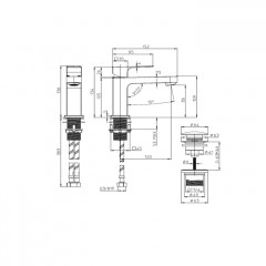 BOSSINI GILLO Смеситель для раковины GILLO-M с донным клапаном 1/4 и гибкая подводка из нерж. стали, цвет хром